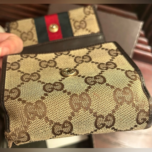 Vtg Gucci GG Ophida Trifold Wallet - Picture 9 of 16